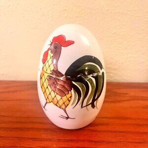 Rooster Chicken Egg Salt & Pepper Shakers Hand Painted Chicken Farmhouse Cottage